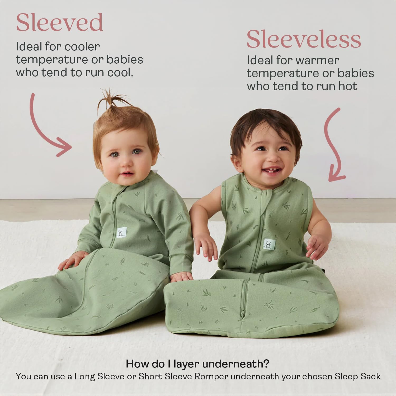 ergoPouch Jersey Sleeping Bag 1.0 TOG – Arms-Out Baby Sleep Sack, Ideal Transition from Swaddling, Slim Fit Keeps Baby Secure & Comfortable, Soft Breathable Fabric (3–12 Months, Daisies) - Image 6